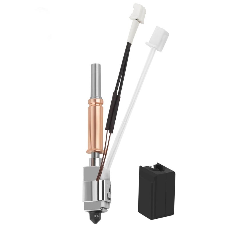 UniTak3D Upgrade Kobra 3/Kobra 3 V2 Combo Ceramic Hotend,0.4mm Hardened Steel Nozzle+Heating Block Integrated Structure Hot End Replacement Compatible with ANYCUBIC Kobra 3/Kobra 3 V2 Combo 3D Printer - Image 1
